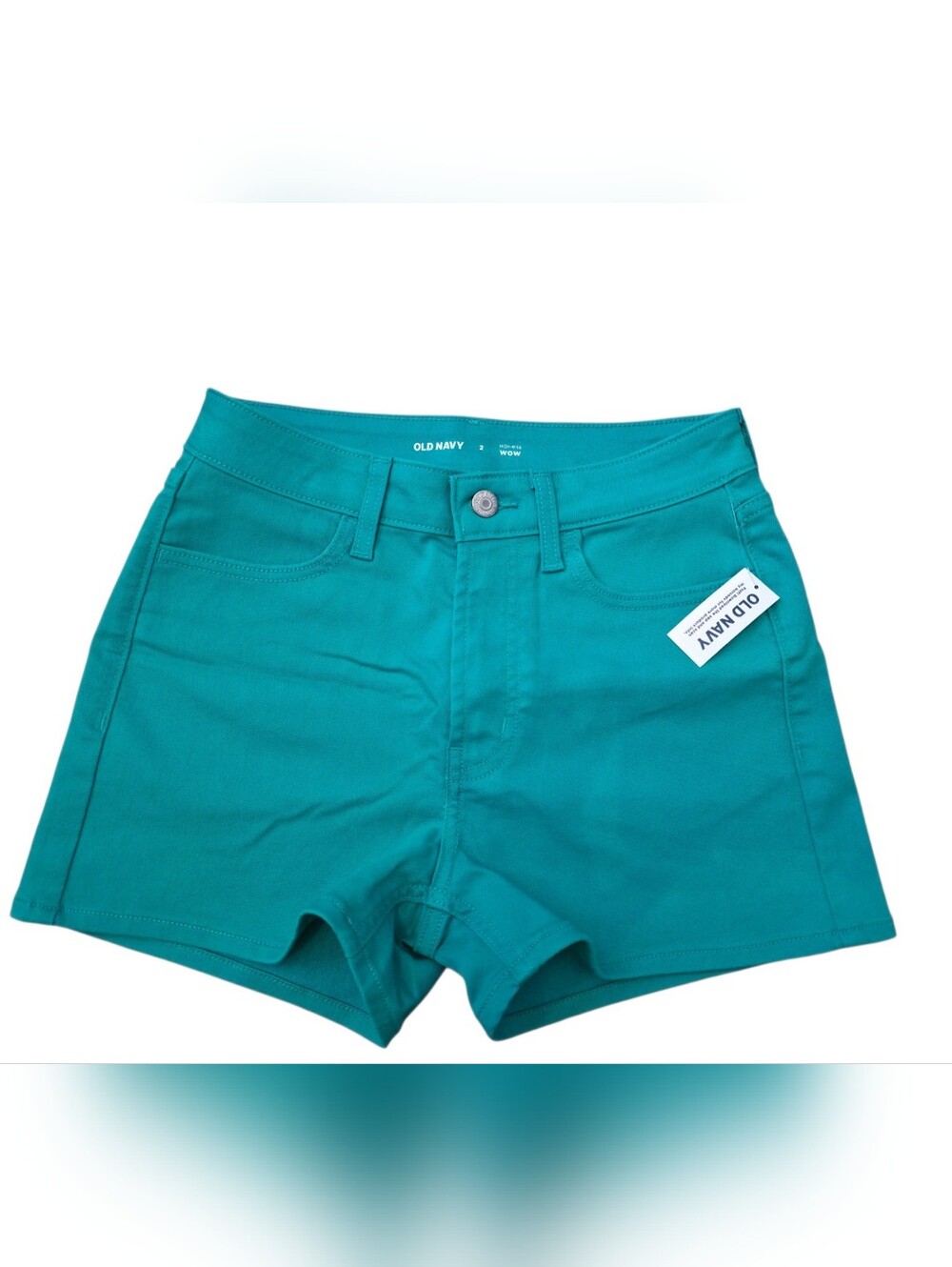 Old Navy Teal High Rise WOW Shorts NWT Size 2 - Picture 2 of 7